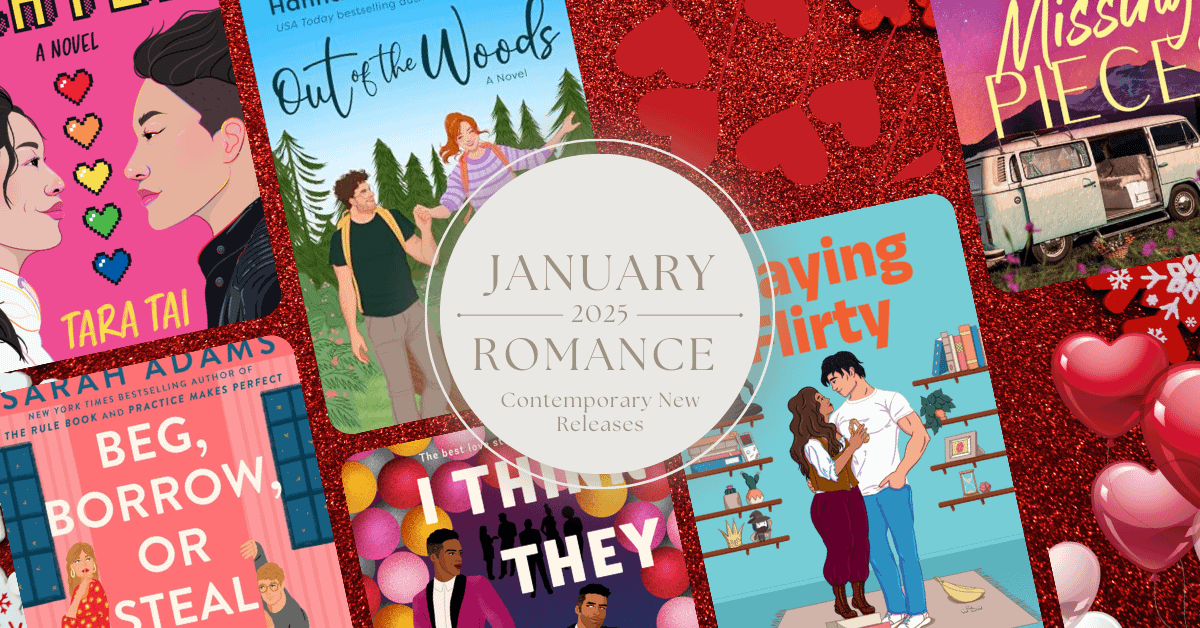 January Romance Releases 2025: stack of book covers