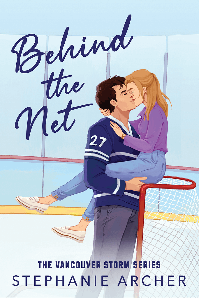 Stephanie Archer cover features a couple kissing in front of a hockey goal